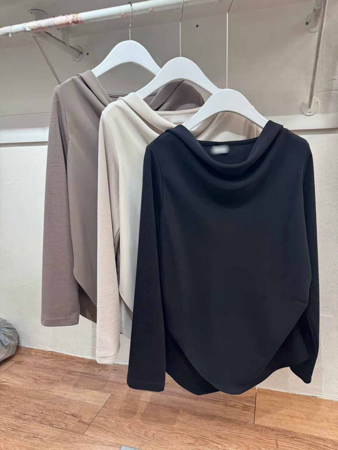 12C111 垂墜圓領雙層雪紡上衣