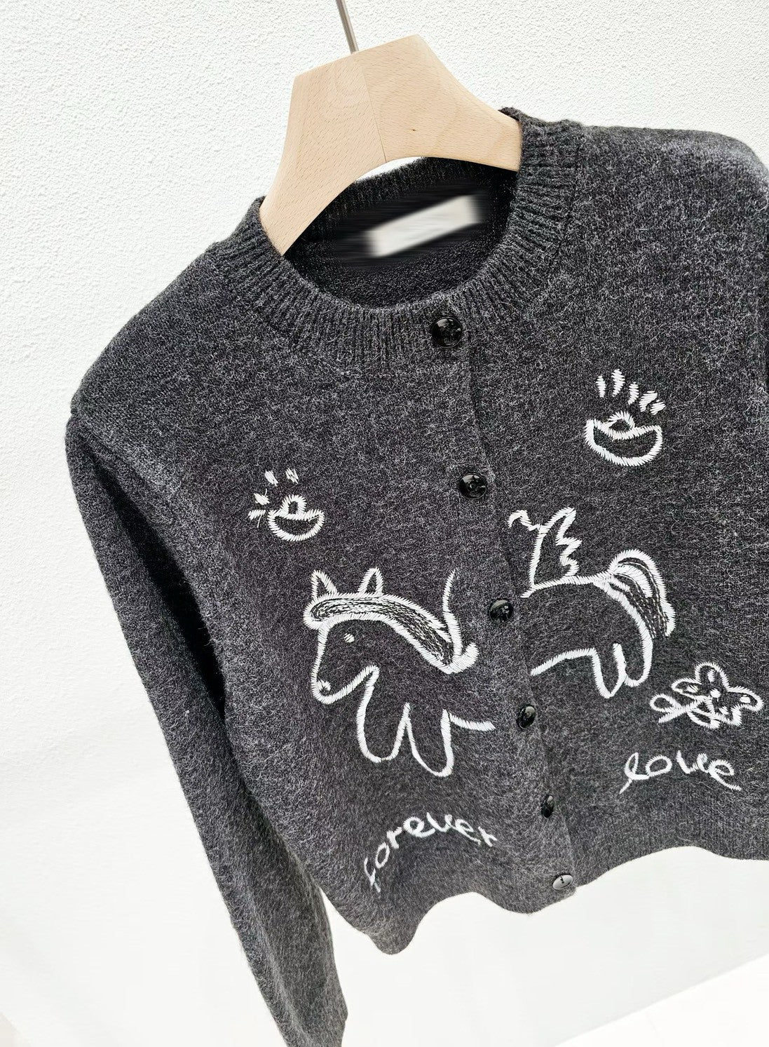 1A118 塗鴉感毛線外套