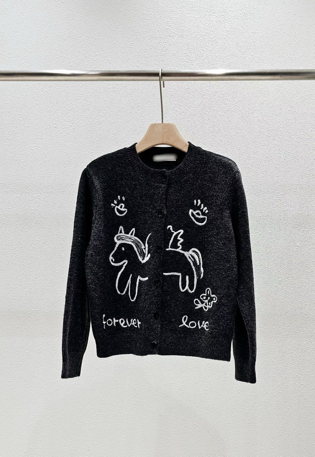 1A118 塗鴉感毛線外套