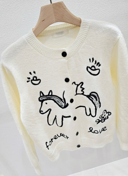 1A118 塗鴉感毛線外套