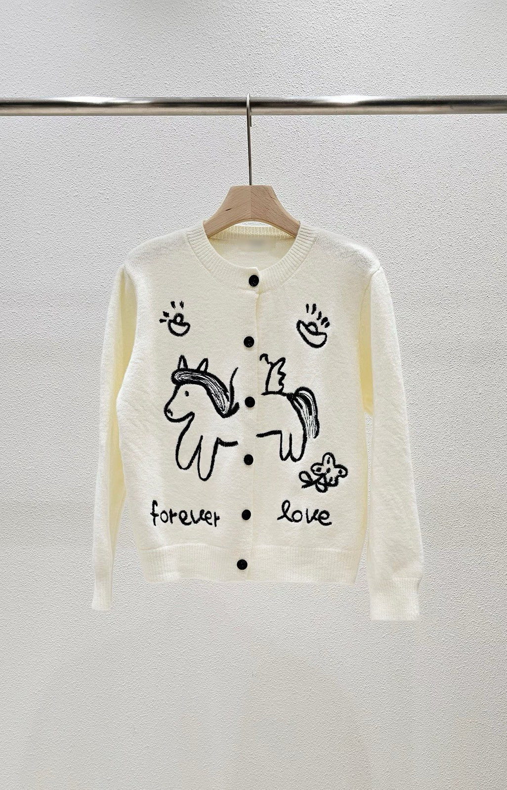 1A118 塗鴉感毛線外套