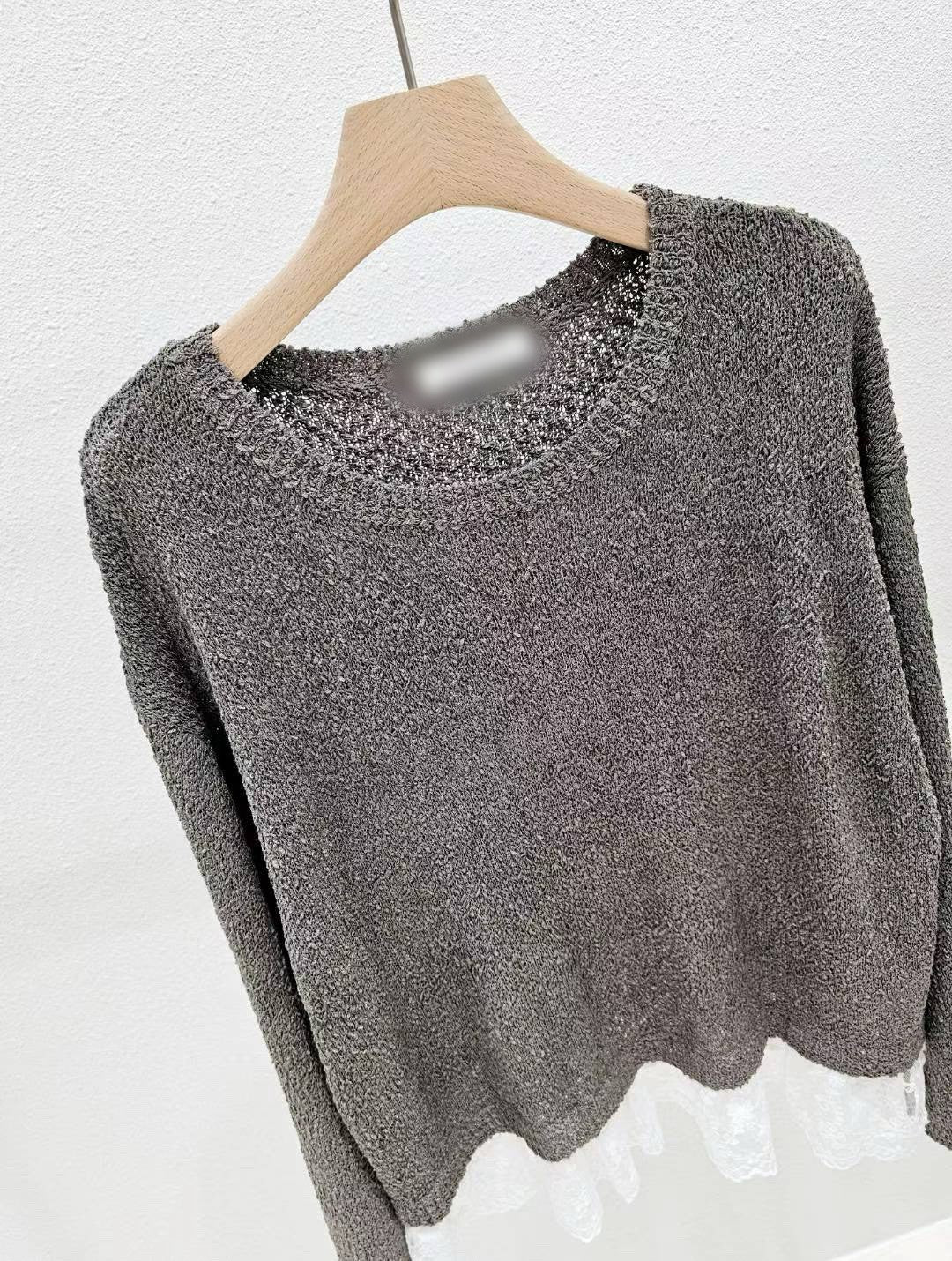 1A117 下拚蕾絲針織衫