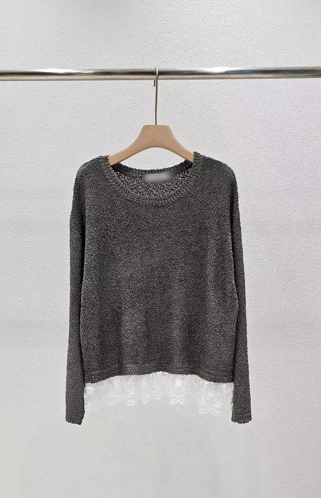 1A117 下拚蕾絲針織衫