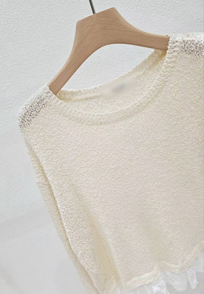 1A117 下拚蕾絲針織衫