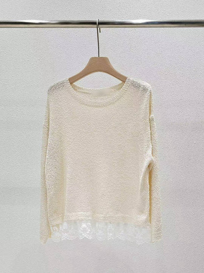 1A117 下拚蕾絲針織衫