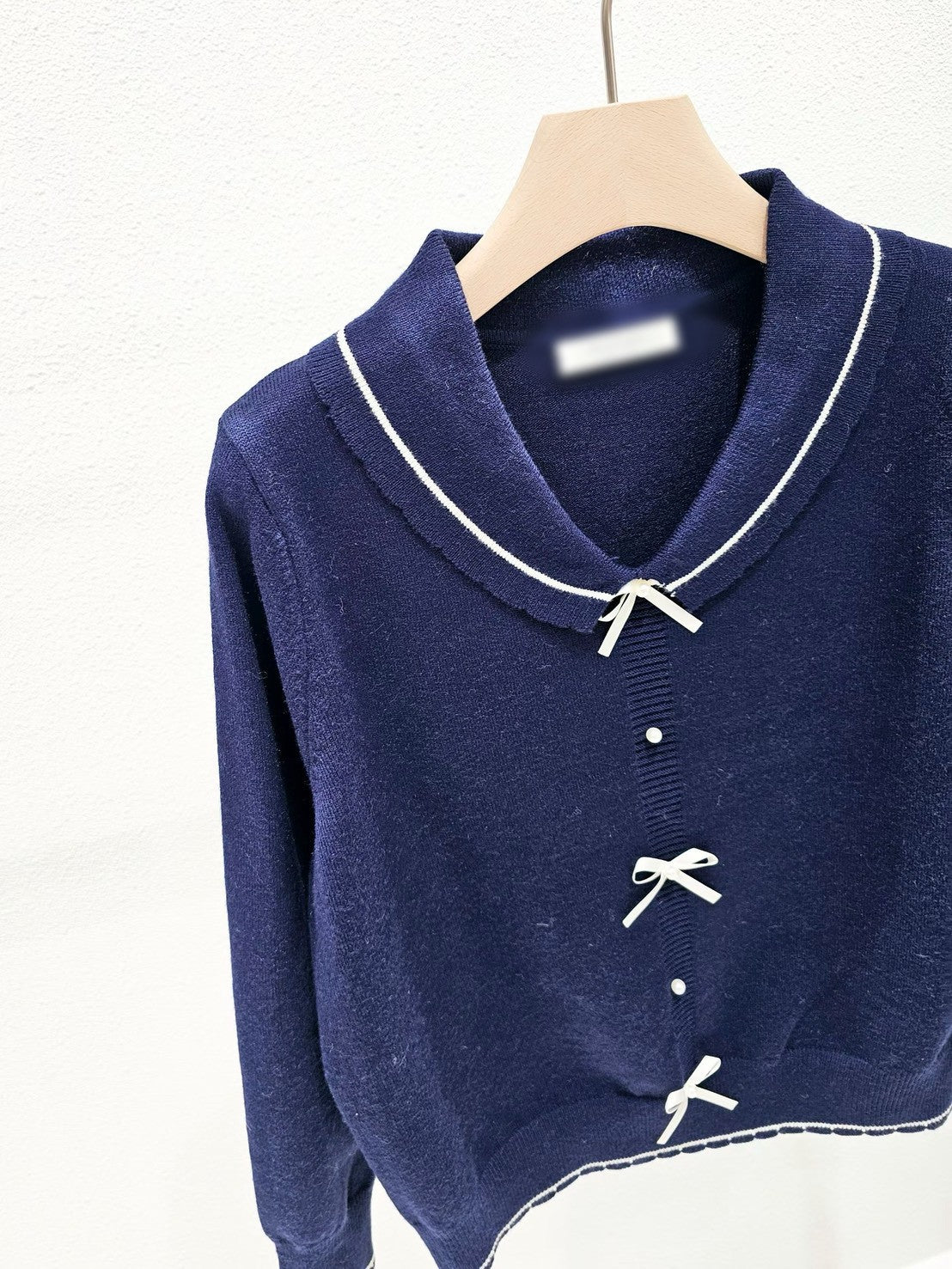 1A112 蝴蝶結小翻領針織衫