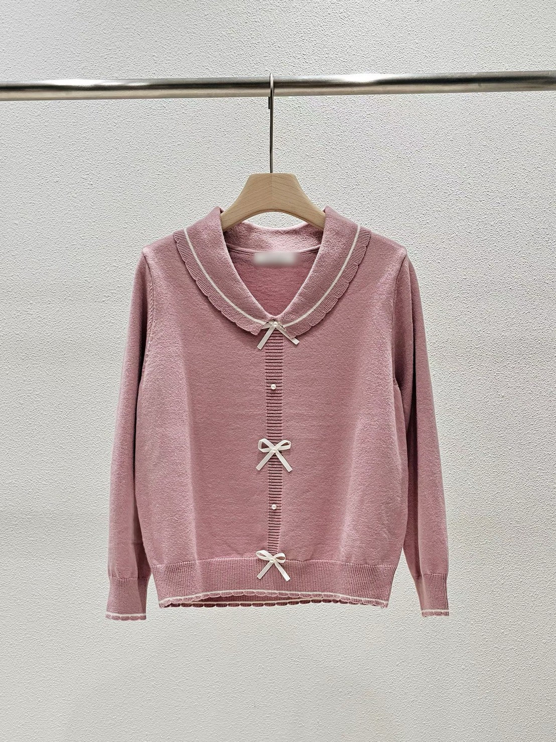 1A112 蝴蝶結小翻領針織衫