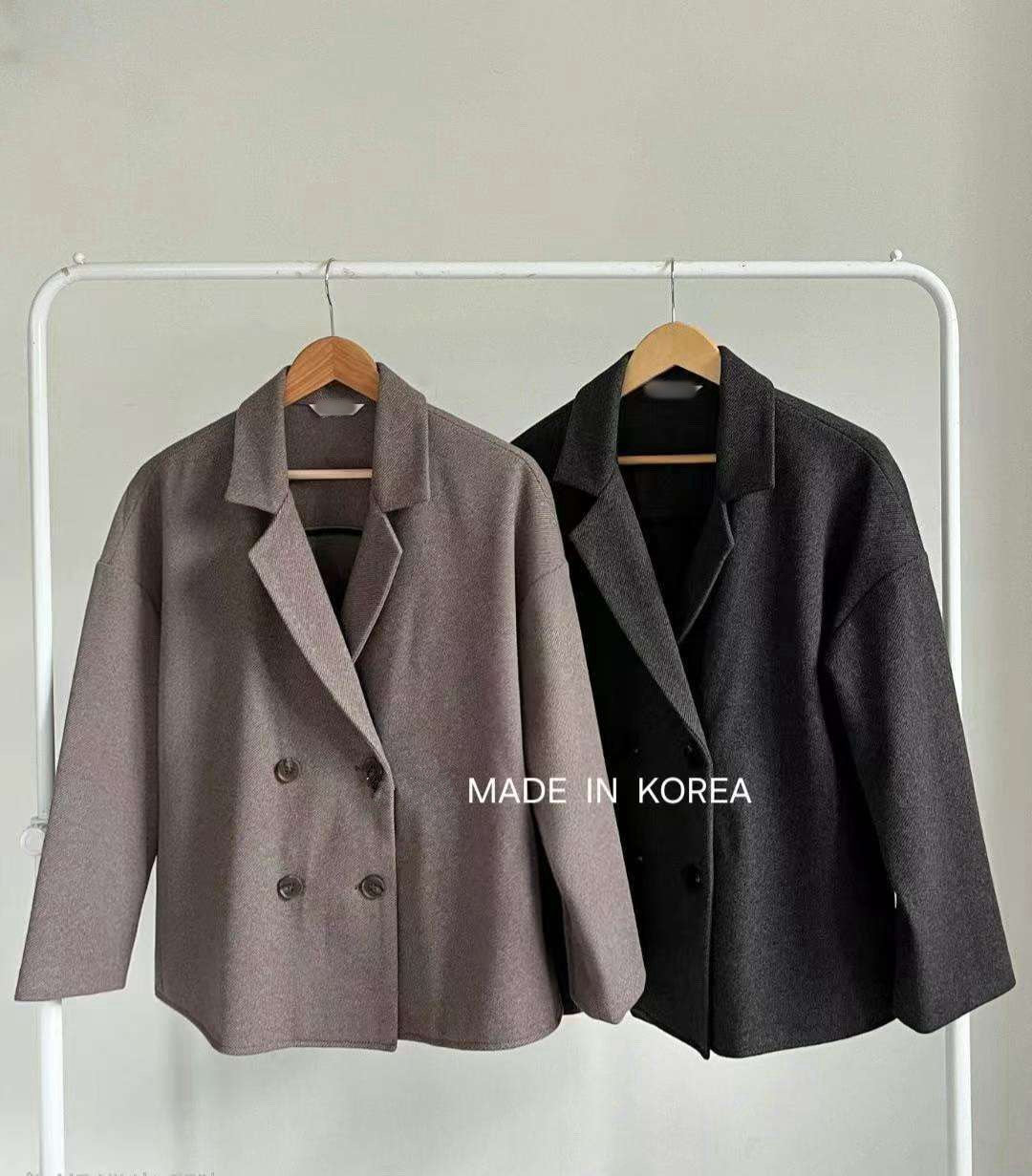 1A212 毛呢人字紋西裝外套