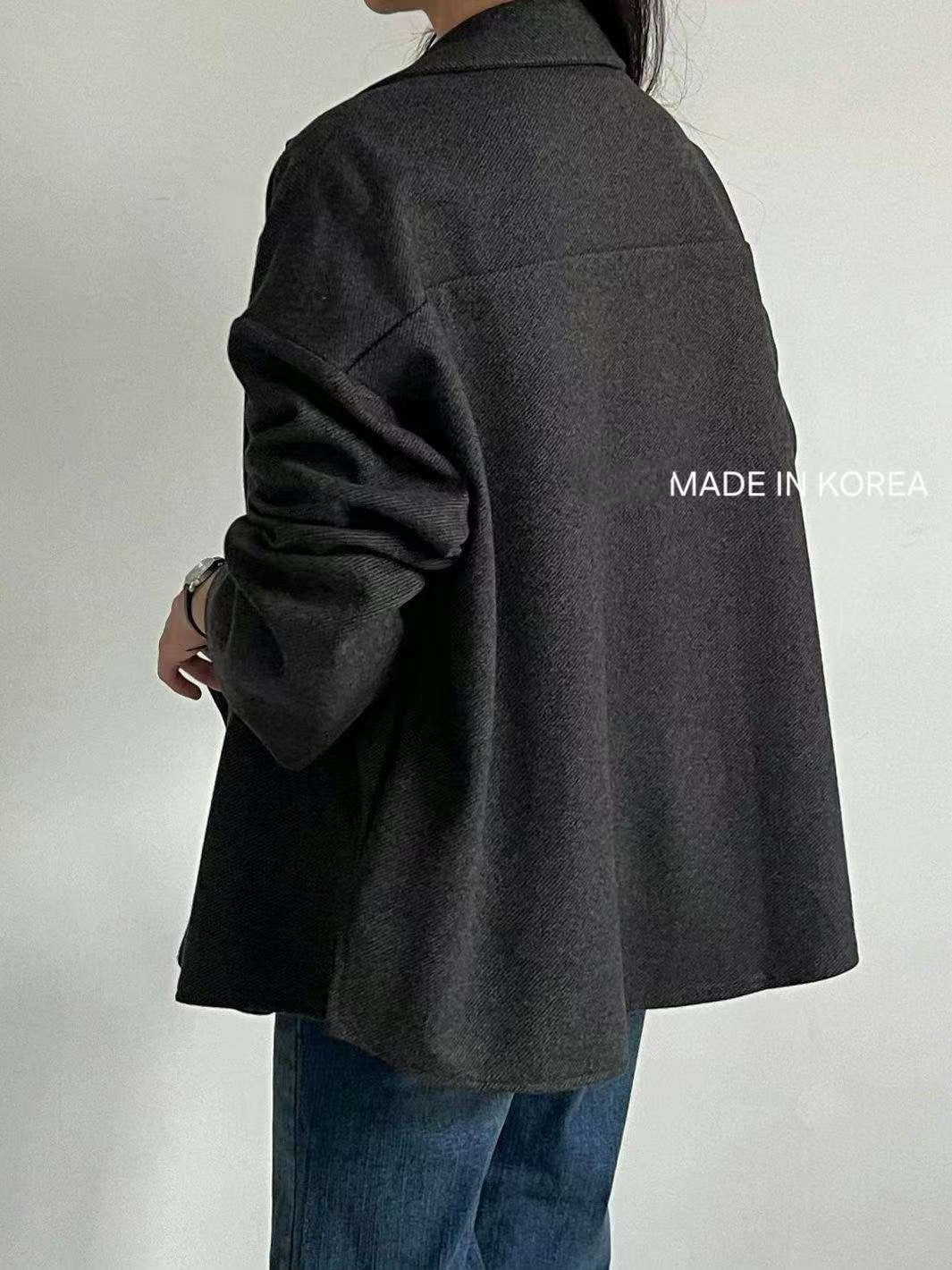 1A212 毛呢人字紋西裝外套