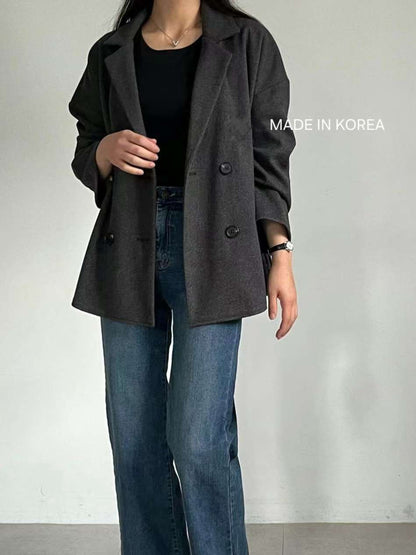 1A212 毛呢人字紋西裝外套