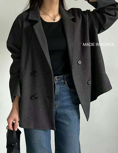 1A212 毛呢人字紋西裝外套