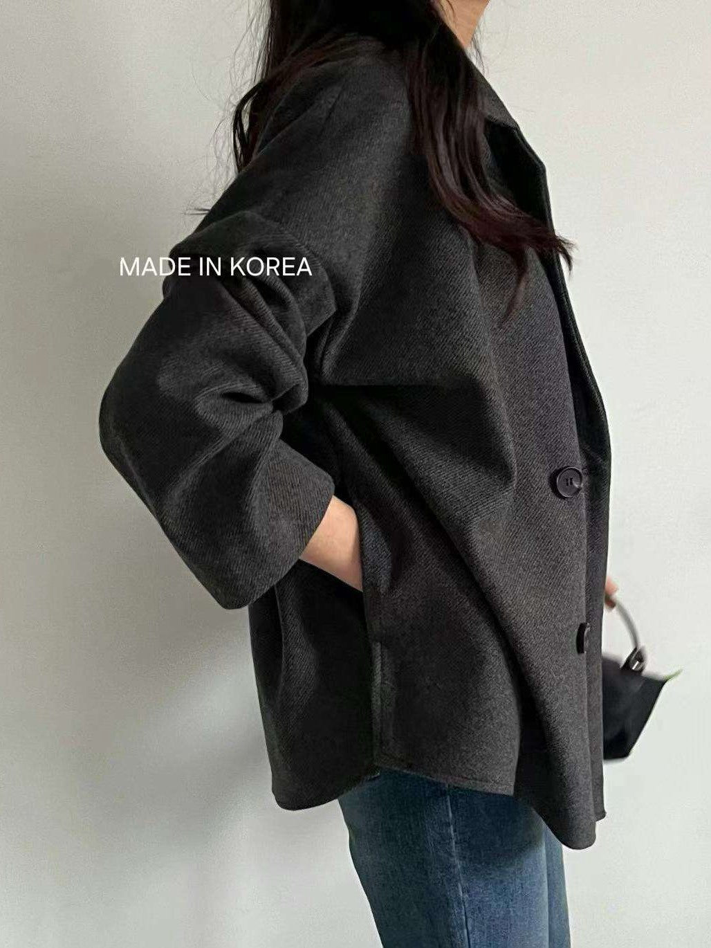 1A212 毛呢人字紋西裝外套