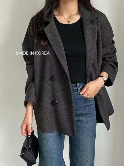 1A212 毛呢人字紋西裝外套