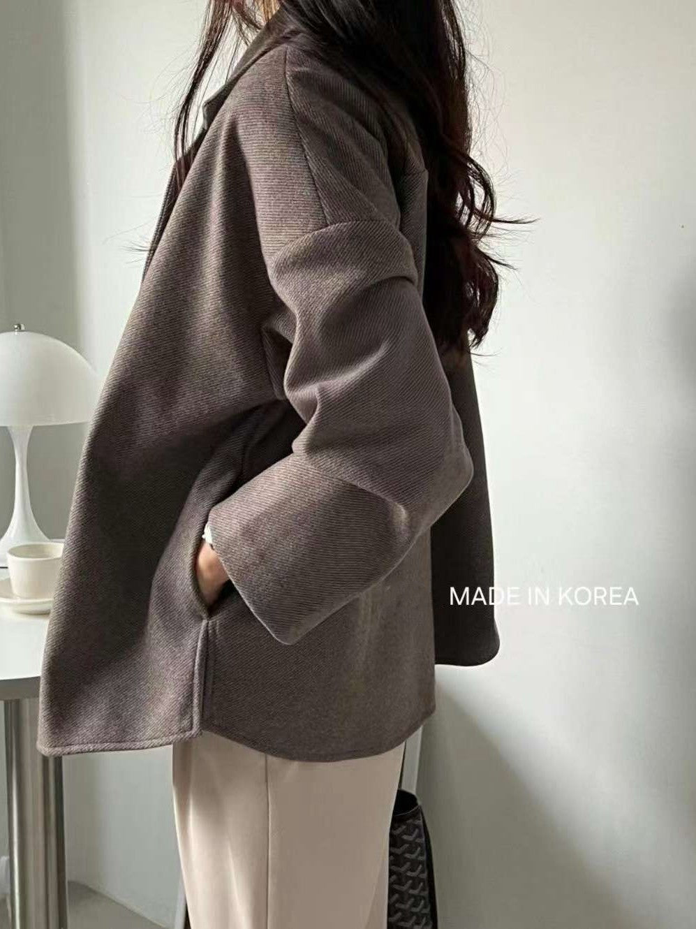 1A212 毛呢人字紋西裝外套