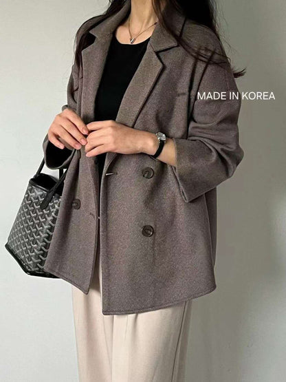 1A212 毛呢人字紋西裝外套