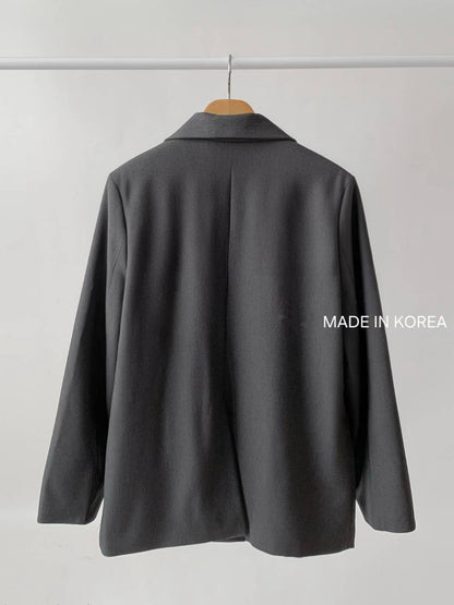 1A214 手袖直紋內裡長版西裝外套