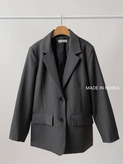 1A214 手袖直紋內裡長版西裝外套