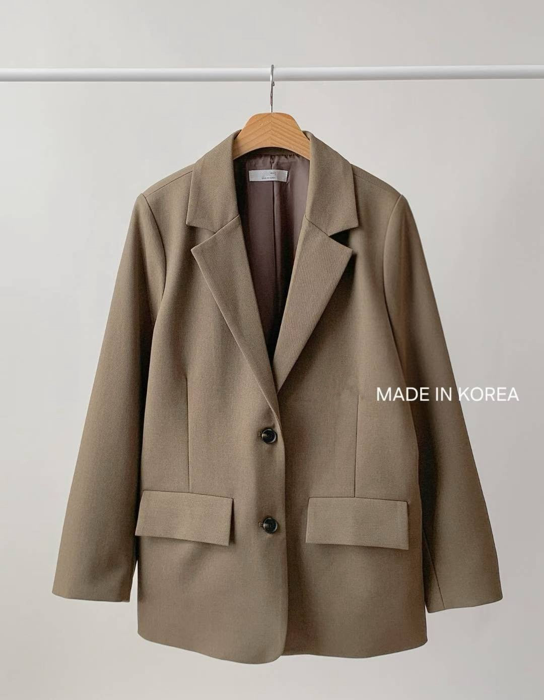 1A214 手袖直紋內裡長版西裝外套