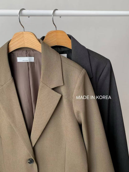 1A214 手袖直紋內裡長版西裝外套