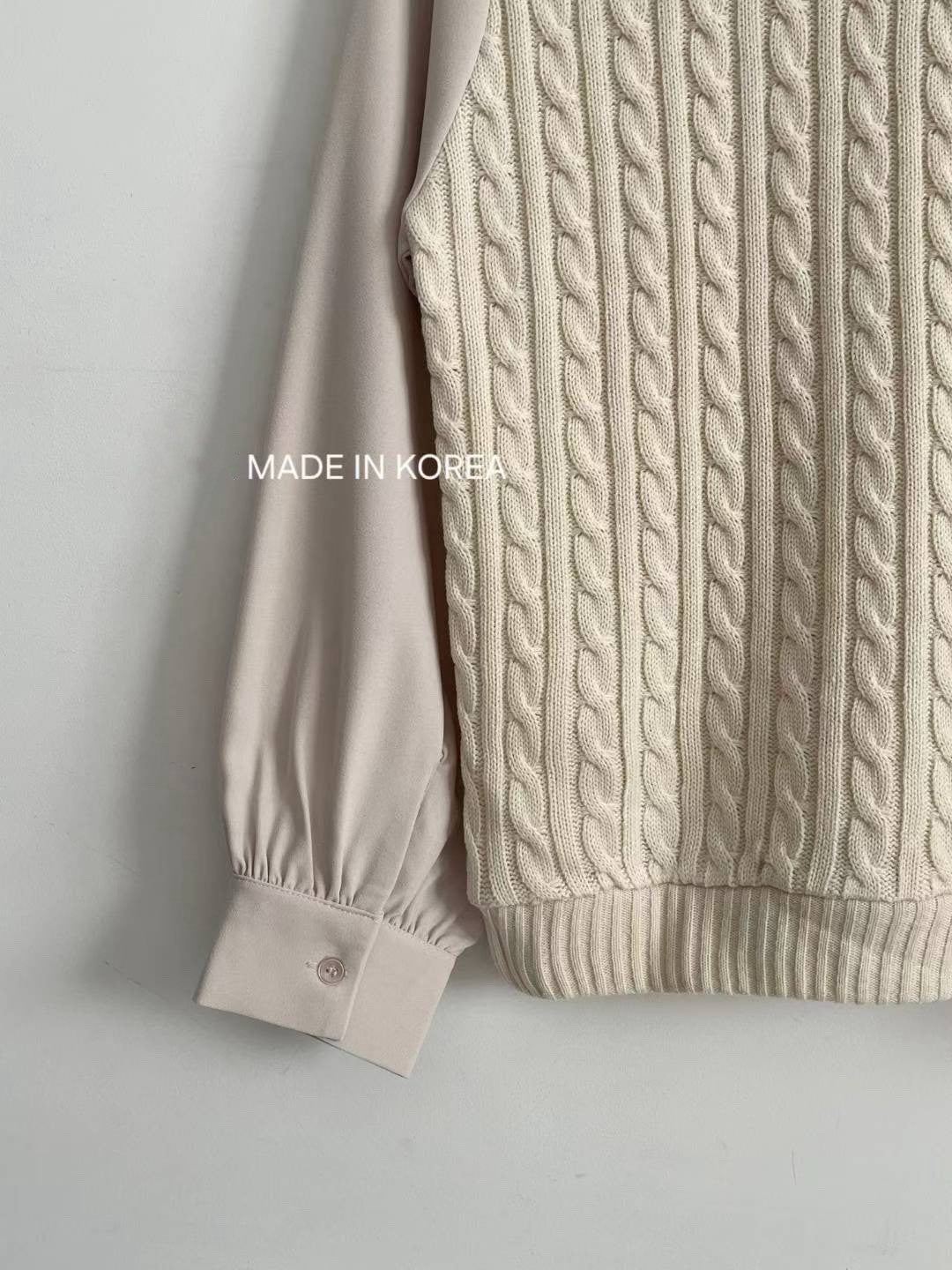 1A204 麻花針織接袖上衣