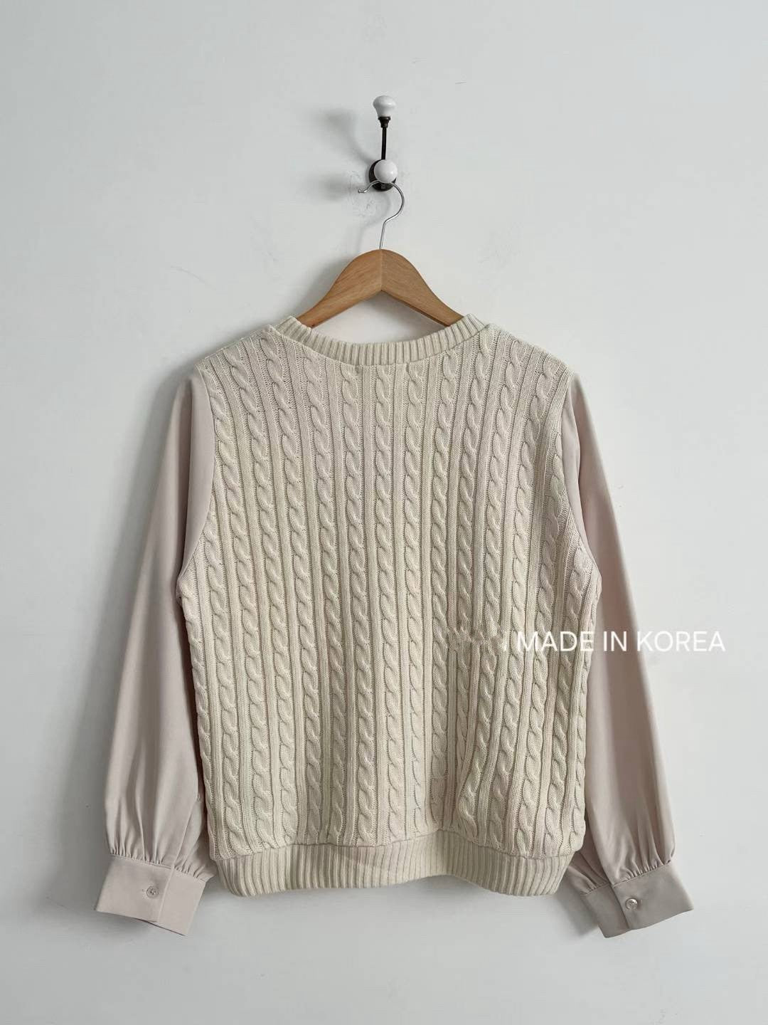 1A204 麻花針織接袖上衣