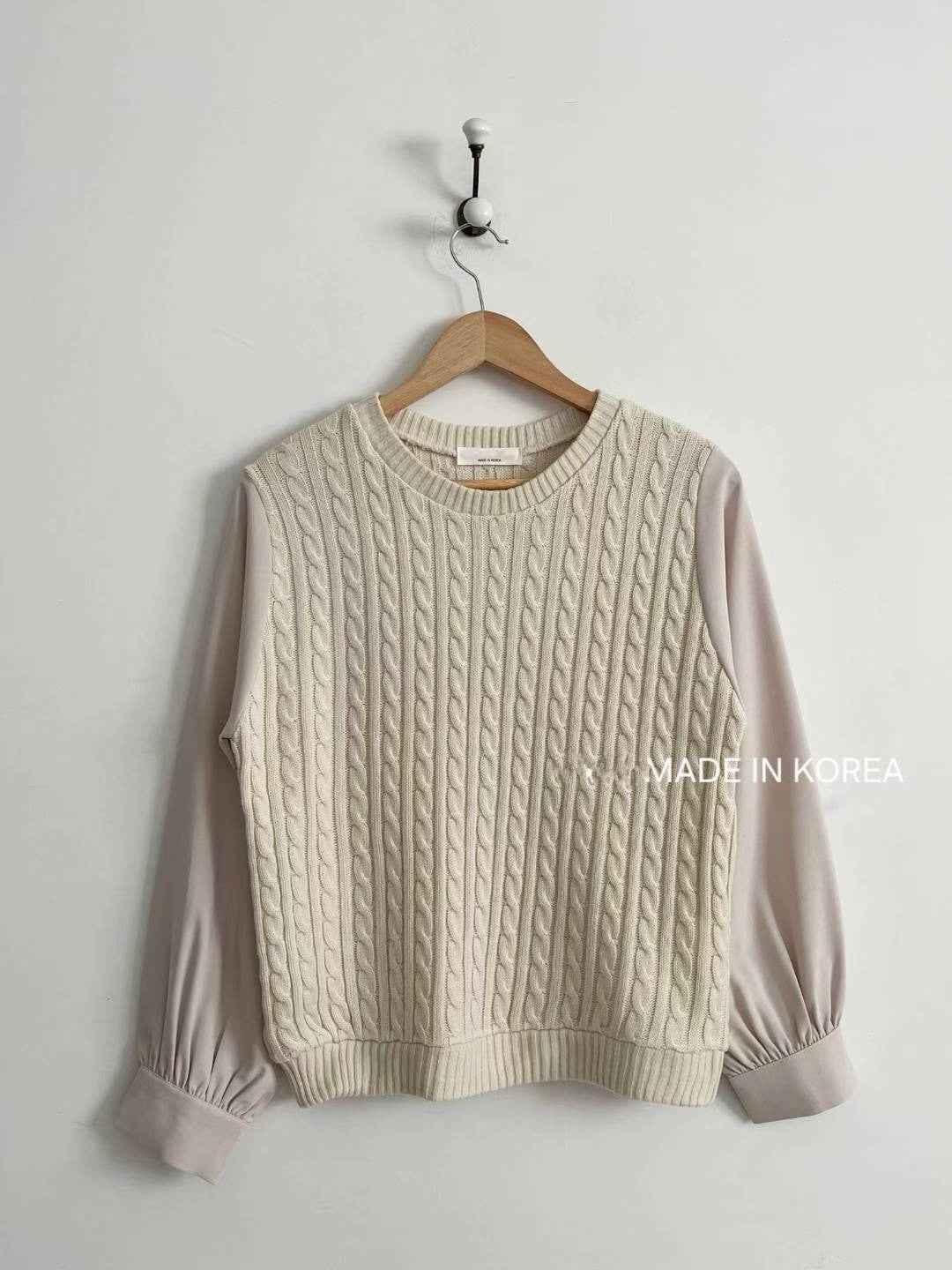 1A204 麻花針織接袖上衣