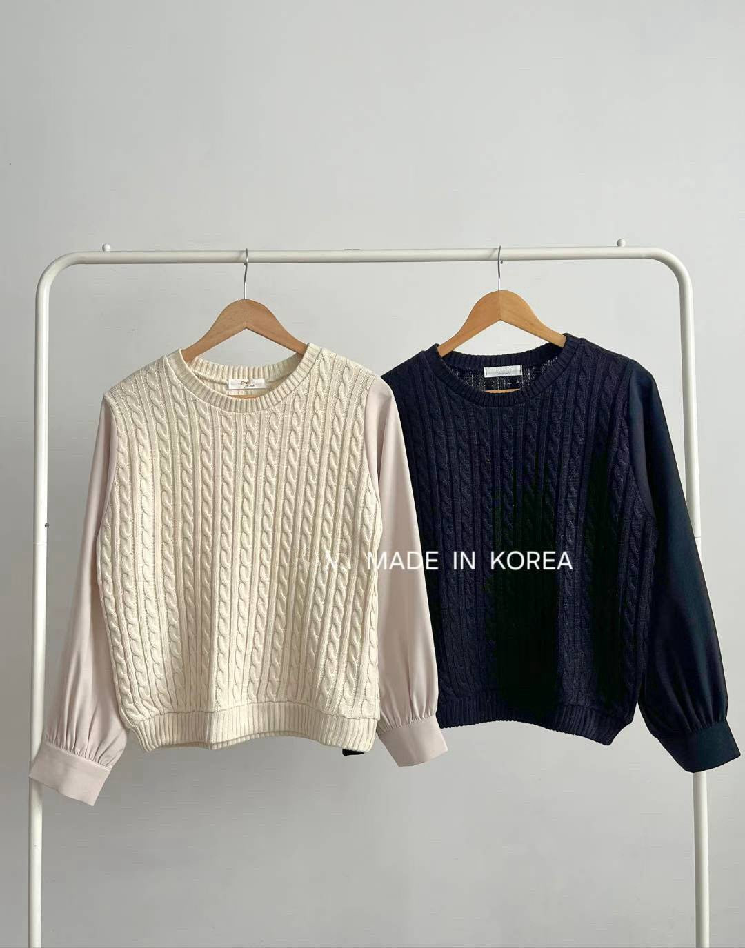 1A204 麻花針織接袖上衣