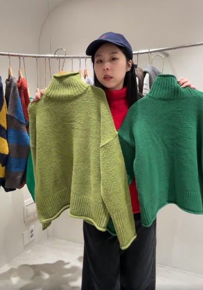 1B205 立領微鬆份毛衣