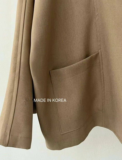 1A218 前襟大翻領斜紋布外套