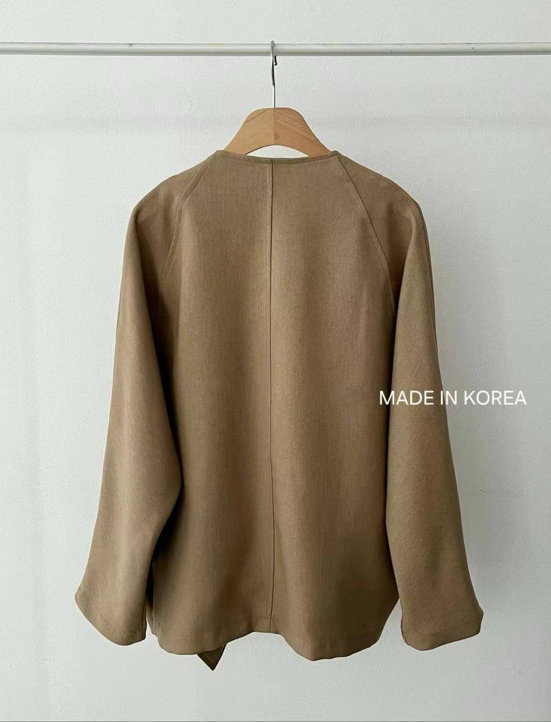 1A218 前襟大翻領斜紋布外套