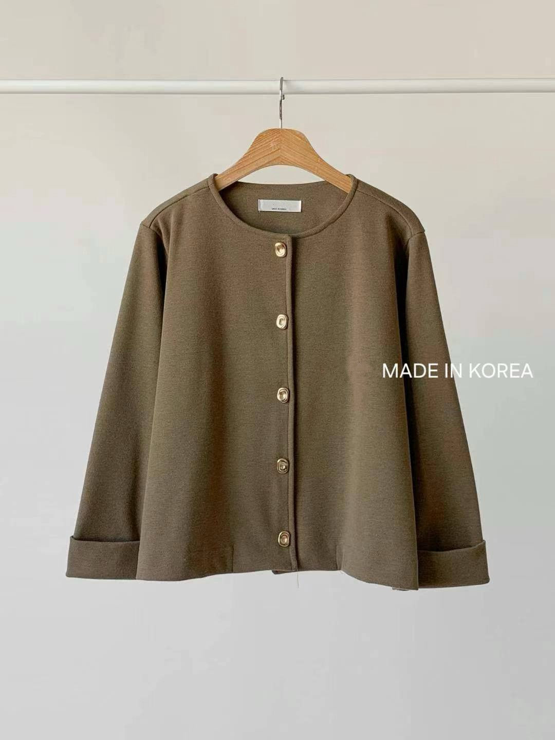 1A217 金扣圓領外套