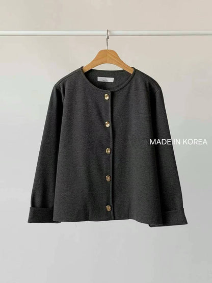 1A217 金扣圓領外套