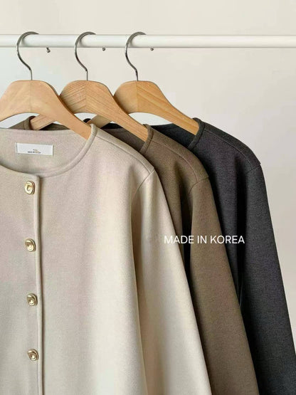1A217 金扣圓領外套