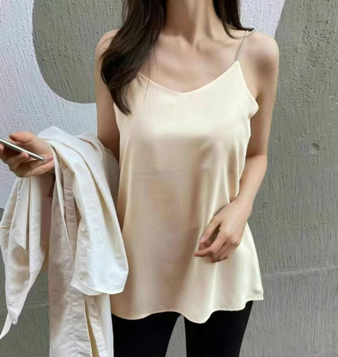 1A202 細帶雪紡v領背心
