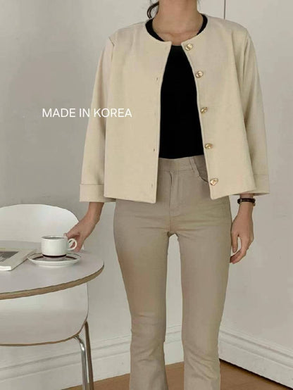 1A217 金扣圓領外套