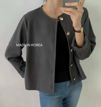 1A217 金扣圓領外套