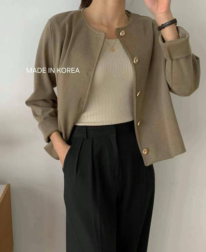 1A217 金扣圓領外套