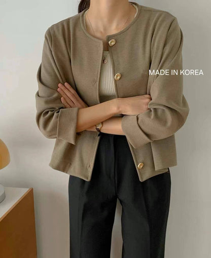 1A217 金扣圓領外套