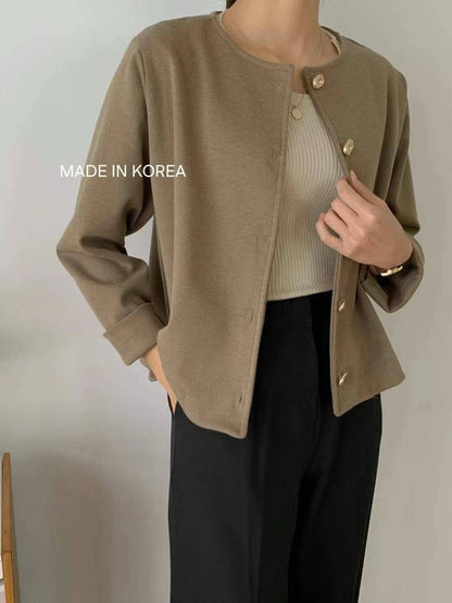 1A217 金扣圓領外套