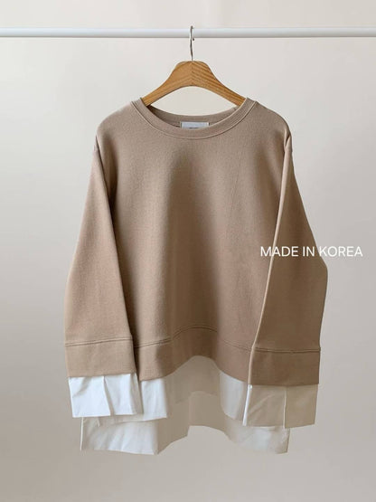 1A216 拚襯衫下擺棉質上衣