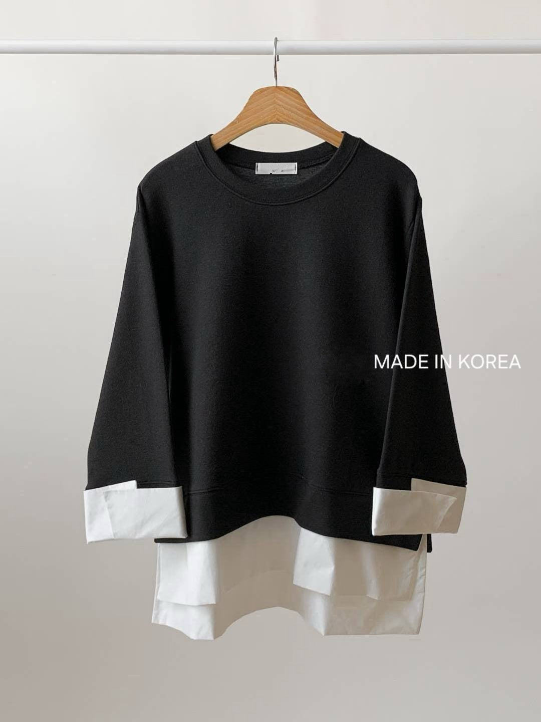 1A216 拚襯衫下擺棉質上衣