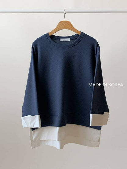 1A216 拚襯衫下擺棉質上衣