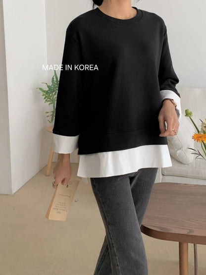 1A216 拚襯衫下擺棉質上衣