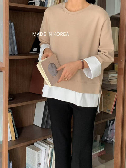 1A216 拚襯衫下擺棉質上衣