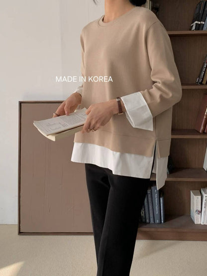 1A216 拚襯衫下擺棉質上衣