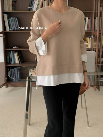 1A216 拚襯衫下擺棉質上衣