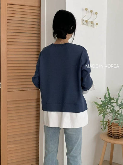 1A216 拚襯衫下擺棉質上衣