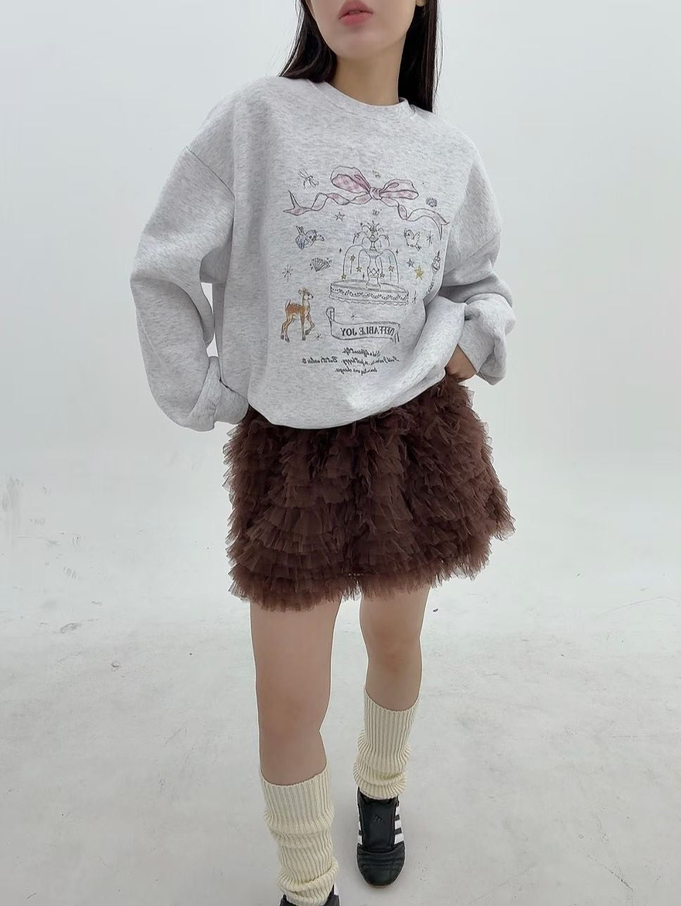 1B115 噴水池塗鴉大學T(內刷毛)