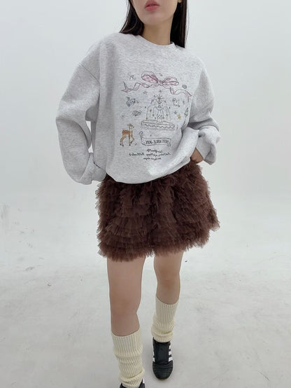 1B115 噴水池塗鴉大學T(內刷毛)