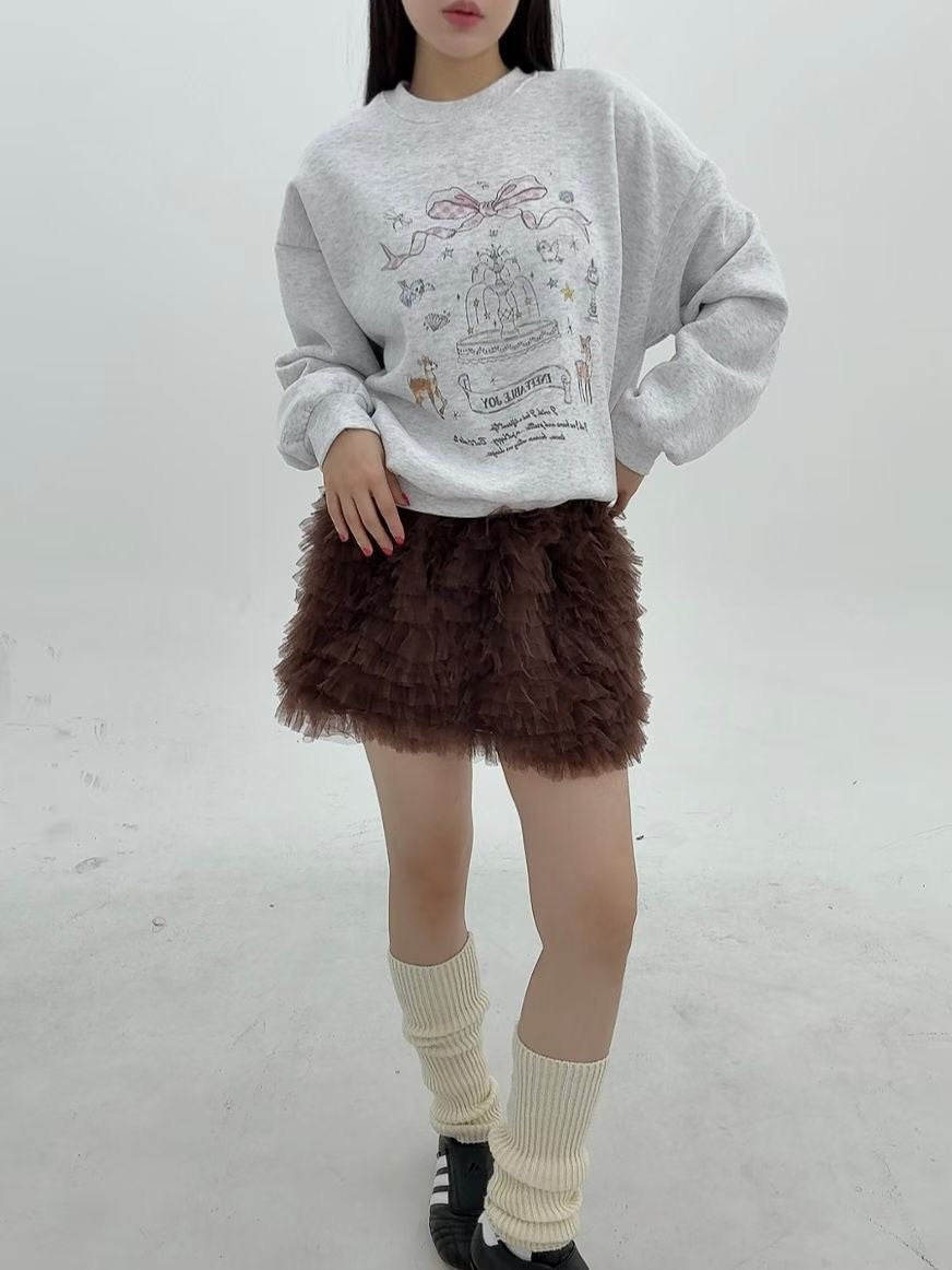 1B115 噴水池塗鴉大學T(內刷毛)